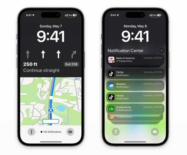 桐梓苹果维修服务分享iOS17锁屏地图导航半屏显示长什么样 